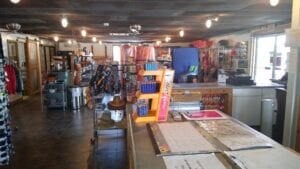 default Aerial view of campground with RVs.